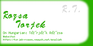 rozsa torjek business card